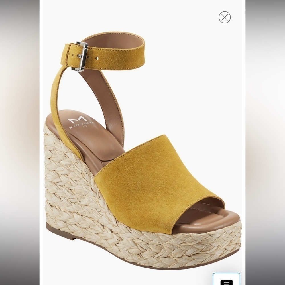 Marc Fisher Nelly Ankle Strap Wedge Sandal Size 9